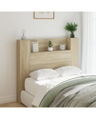 Armoire tête de lit avec LED chêne sonoma 120x16,5x103,5 cm | Mobilier & Déco