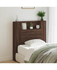 Armoire tête de lit avec LED chêne marron 100x16,5x103,5 cm | Mobilier & Déco