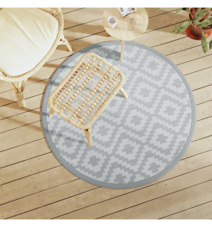Tapis d'extérieur ARAKIL gris Ø120 cm PP | Mobilier & Déco