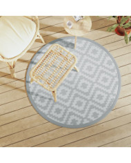 Tapis d'extérieur ARAKIL gris Ø120 cm PP | Mobilier & Déco