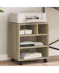 Support d'imprimante avec roulettes chêne sonoma 41x32x48 cm | Mobilier & Déco