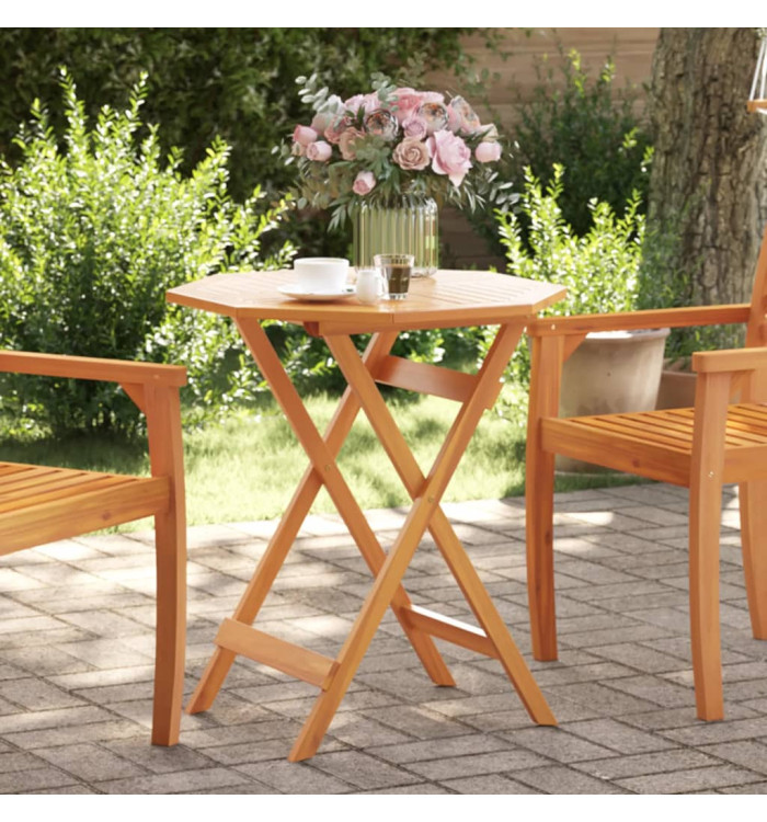 Table pliable de jardin Ø70x75 cm bois d'acacia massif | Mobilier & Déco