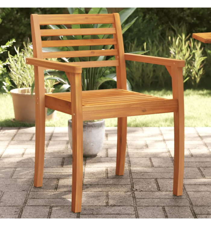 Chaises de jardin lot de 6 59x55x85 bois massif d'acacia | Mobilier & Déco