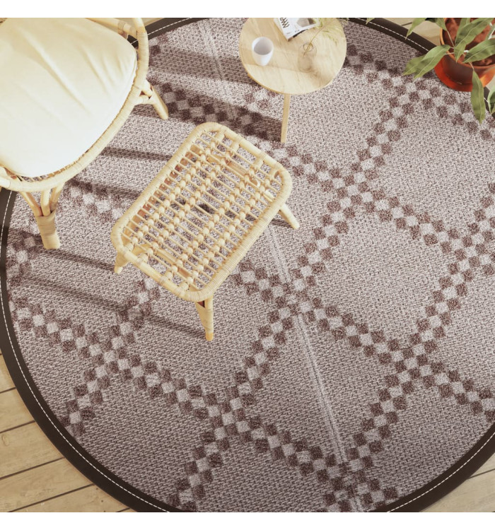 Tapis d'extérieur ARAKIL marron Ø200 cm PP | Mobilier & Déco