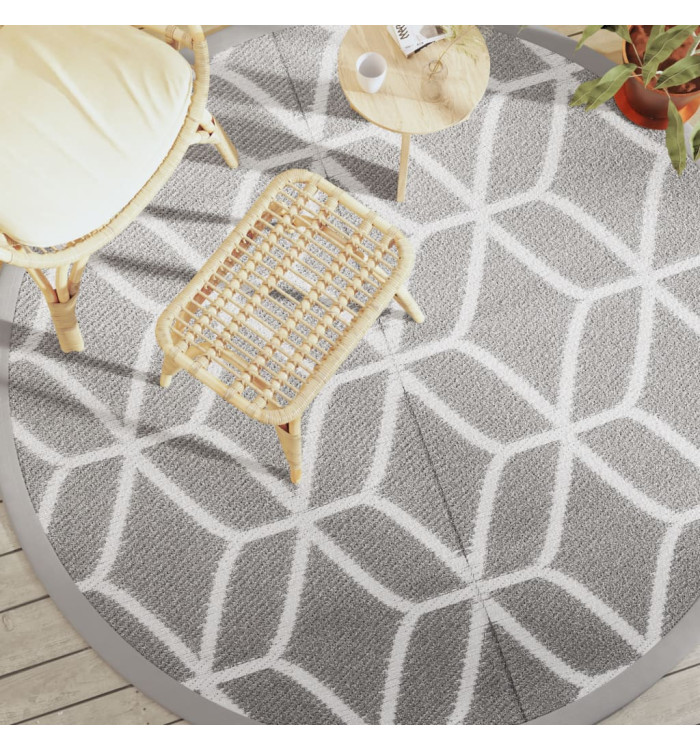 Tapis d'extérieur ARAKIL gris Ø200 cm PP | Mobilier & Déco
