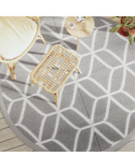 Tapis d'extérieur ARAKIL gris Ø200 cm PP | Mobilier & Déco