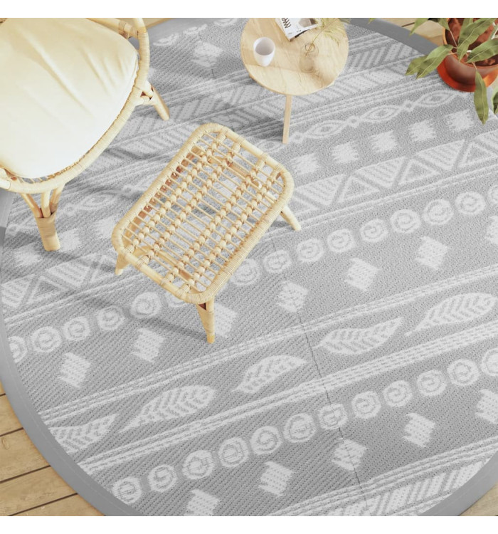 Tapis d'extérieur ARAKIL gris Ø200 cm PP | Mobilier & Déco