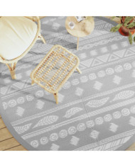 Tapis d'extérieur ARAKIL gris Ø200 cm PP | Mobilier & Déco
