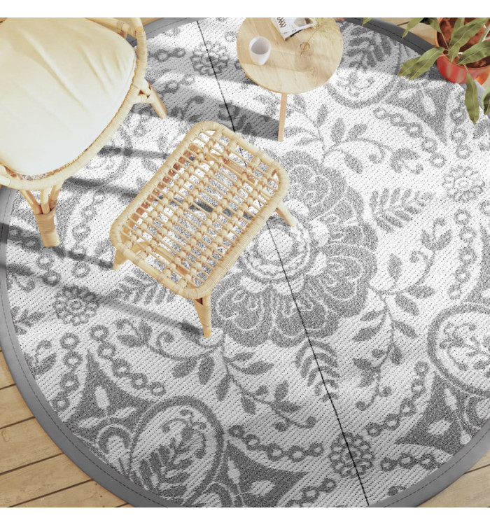 Tapis d'extérieur ARAKIL gris clair Ø200 cm PP | Mobilier & Déco