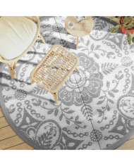 Tapis d'extérieur ARAKIL gris clair Ø200 cm PP | Mobilier & Déco