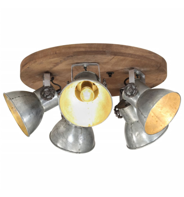 Plafonnier 25 W argent vintage 50x50x25 cm E27 | Mobilier & Déco