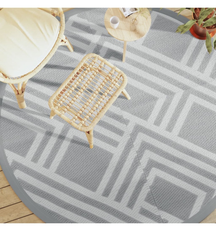 Tapis d'extérieur ARAKIL gris Ø200 cm PP | Mobilier & Déco