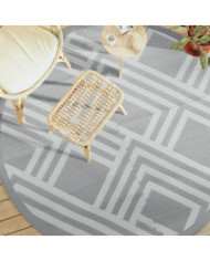 Tapis d'extérieur ARAKIL gris Ø200 cm PP | Mobilier & Déco
