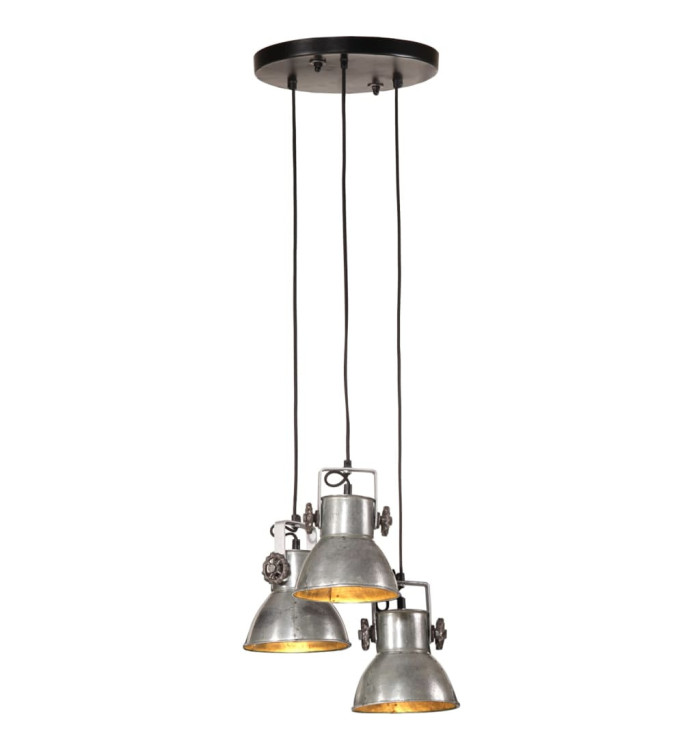 Lampe suspendue 25 W argent vintage 30x30x100 cm E27 | Mobilier & Déco
