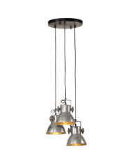 Lampe suspendue 25 W argent vintage 30x30x100 cm E27 | Mobilier & Déco