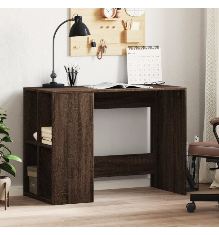 Bureau chêne marron 102x50x75 cm bois d'ingénierie | Mobilier & Déco