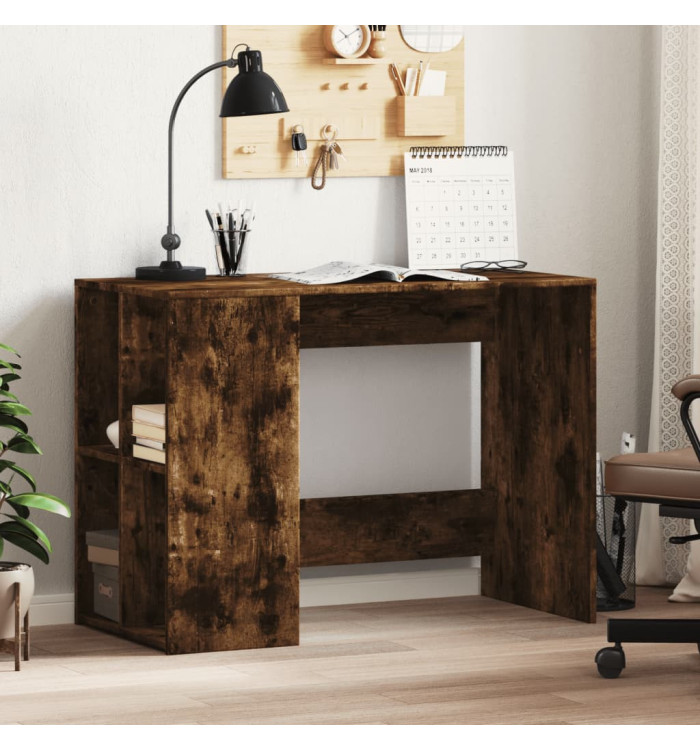 Bureau chêne fumé 102x50x75 cm bois d'ingénierie | Mobilier & Déco