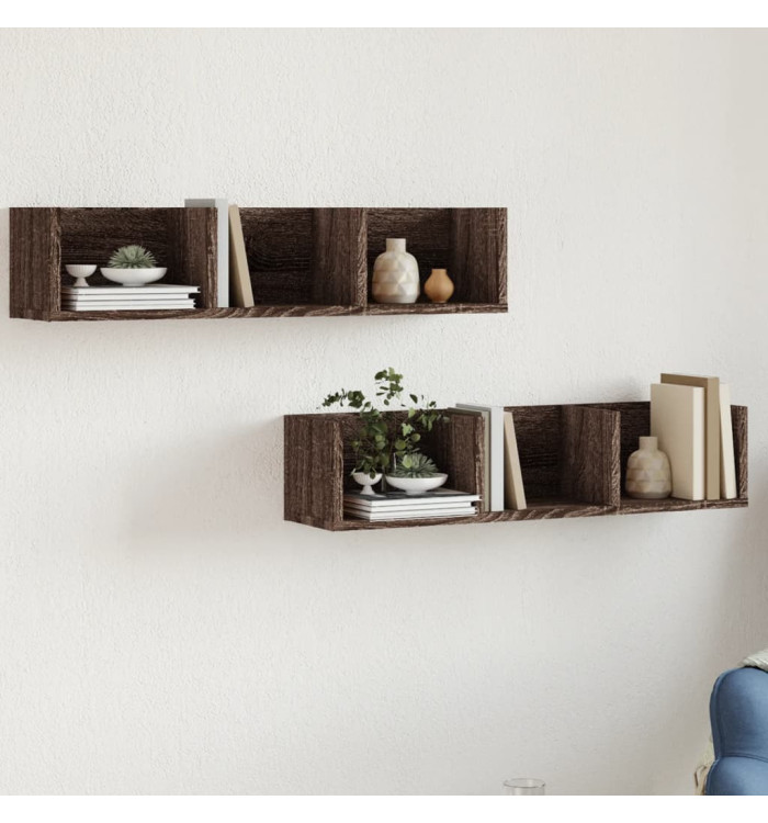 Armoires murales 2pcs chêne marron 75x18x16,5cm bois ingénierie | Mobilier & Déco