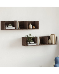 Armoires murales 2pcs chêne marron 75x18x16,5cm bois ingénierie | Mobilier & Déco