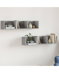 Armoires murales 2pcs sonoma gris 75x18x16,5 cm bois ingénierie | Mobilier & Déco