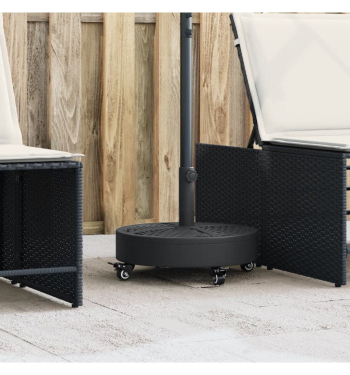 Base de parasol avec roues pour mâts Ø38 / 48 mm 27 kg rond | Mobilier & Déco