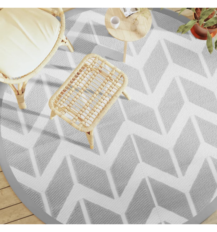 Tapis d'extérieur ARAKIL gris Ø200 cm PP | Mobilier & Déco