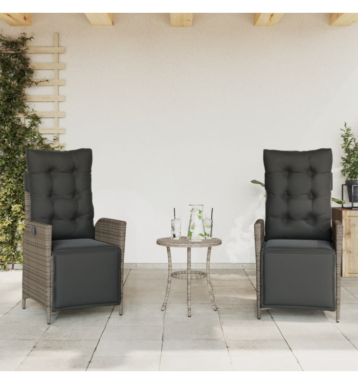 Chaises inclinables de jardin lot de 2 et repose-pied rotin | Mobilier & Déco