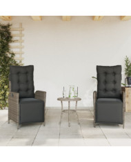 Chaises inclinables de jardin lot de 2 et repose-pied rotin | Mobilier & Déco