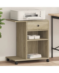 Support d'imprimante avec roulettes chêne sonoma 60x40x68,5 cm | Mobilier & Déco