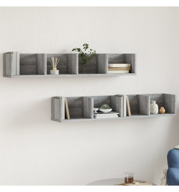 Armoires murales 2 pcs sonoma gris 99x18x16,5cm bois ingénierie | Mobilier & Déco
