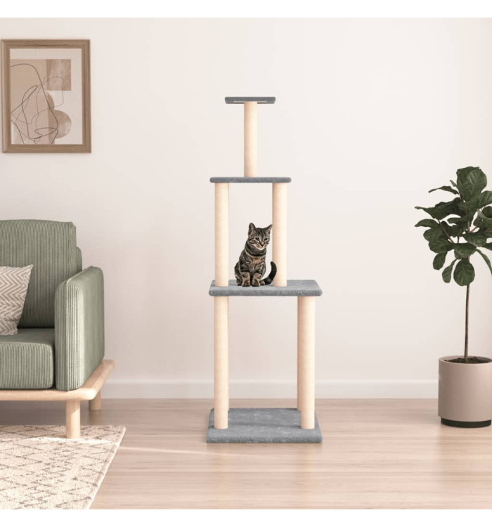 Arbre à chat avec griffoirs en sisal Gris clair 149 cm | Mobilier & Déco