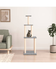 Arbre à chat avec griffoirs en sisal Gris clair 149 cm | Mobilier & Déco