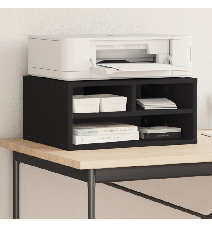 Support d'imprimante noir 49x40x22,5 cm bois d'ingénierie | Mobilier & Déco