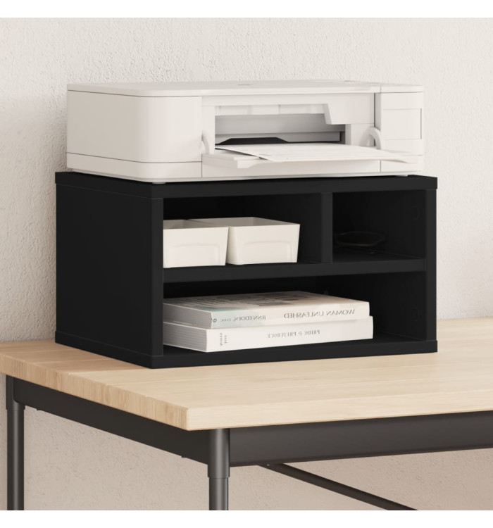 Support d'imprimante noir 40x32x22,5 cm bois d'ingénierie | Mobilier & Déco