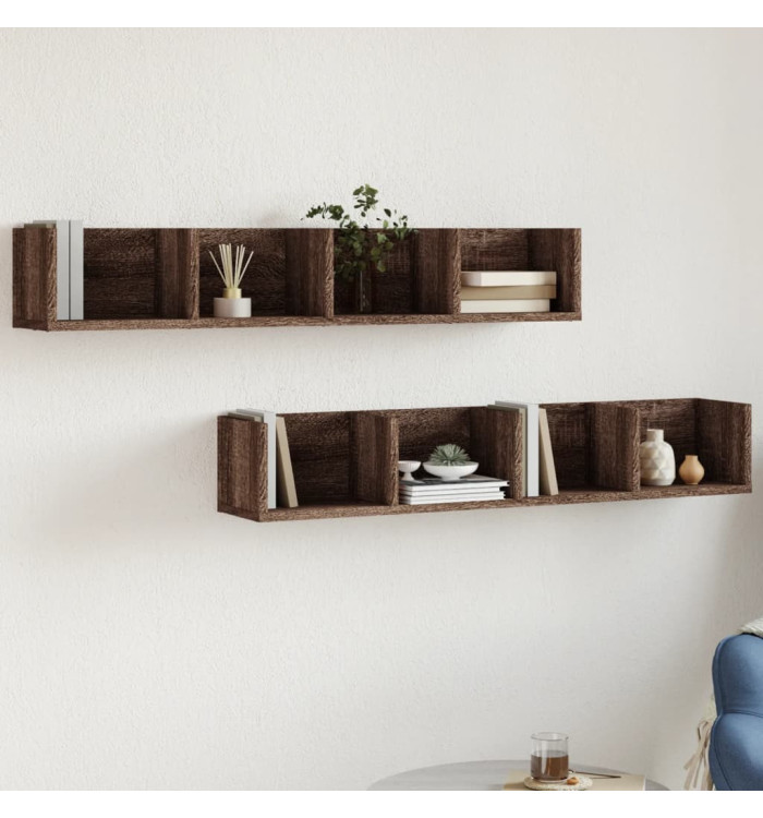 Armoires murales 2pcs chêne marron 99x18x16,5cm bois ingénierie | Mobilier & Déco