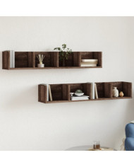 Armoires murales 2pcs chêne marron 99x18x16,5cm bois ingénierie | Mobilier & Déco