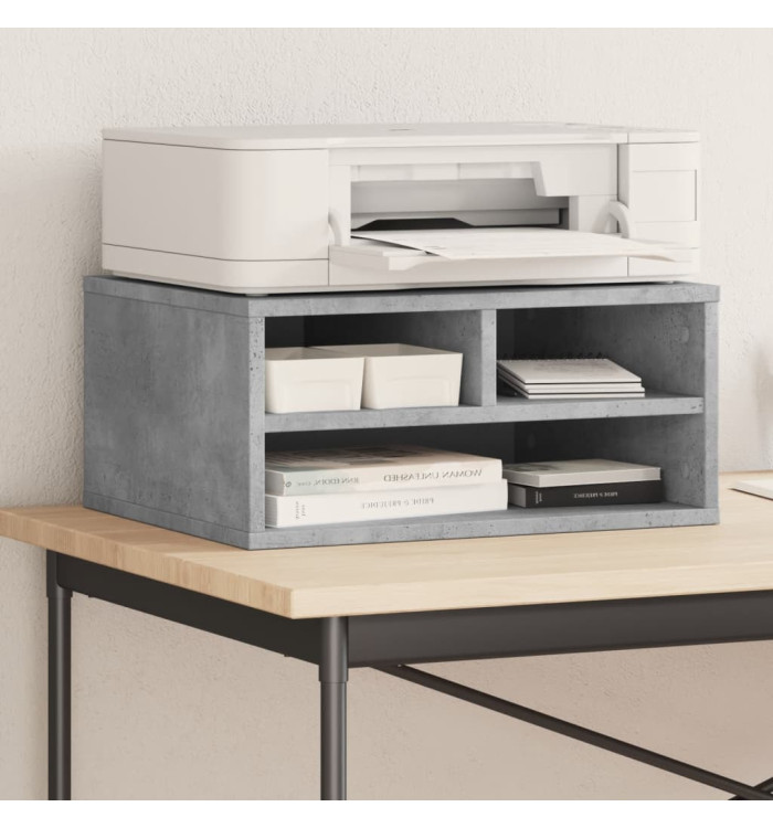 Support d'imprimante gris béton 49x40x22,5 cm bois d'ingénierie | Mobilier & Déco