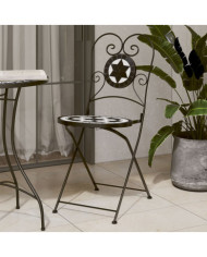 Chaises de bistro pliables lot de 2 noir et blanc céramique | Mobilier & Déco