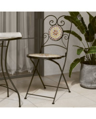 Chaises de bistro pliables lot de 2 terre cuite blanc céramique | Mobilier & Déco