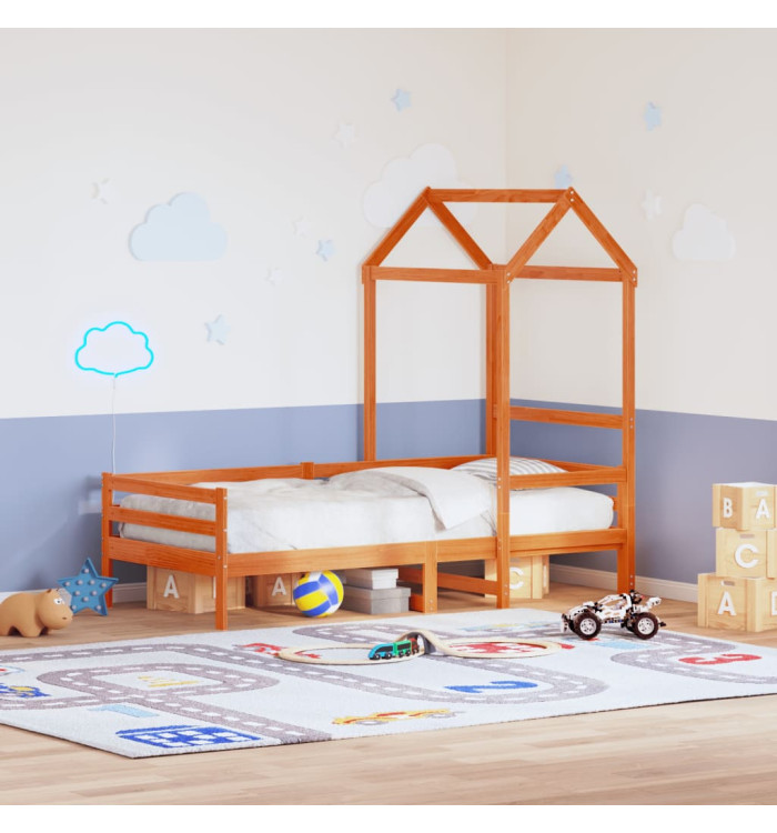 Toit de lit pour enfants 118x70x176,5 cm bois de pin massif | Mobilier & Déco