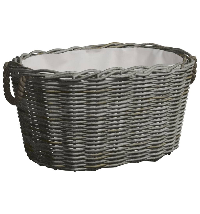 Panier à bois de chauffage avec poignées 59x42x28 cm Gris Saule | Mobilier & Déco