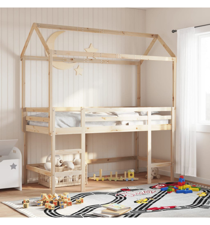 Toit de lit pour enfants 207x95,5x159 cm bois de pin massif | Mobilier & Déco