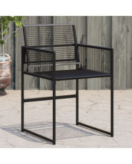 Chaises de jardin lot de 4 noir résine tressée | Mobilier & Déco