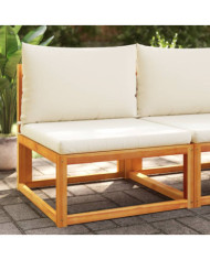 Canapé de jardin sans accoudoirs coussins bois massif d'acacia | Mobilier & Déco