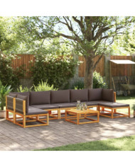 Salon de jardin avec coussins 8 pcs bois massif d'acacia | Mobilier & Déco