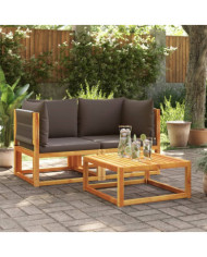 Canapés d'angle de jardin et coussins 2pcs bois massif d'acacia | Mobilier & Déco