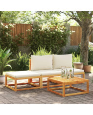 Salon de jardin avec coussins 4 pcs bois d'acacia massif | Mobilier & Déco