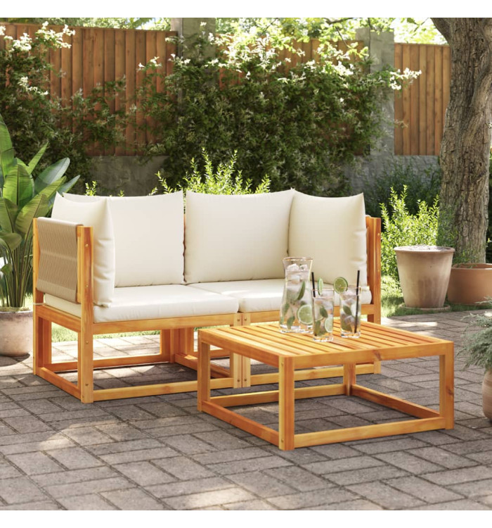 Canapés d'angle de jardin et coussins 2pcs bois massif d'acacia | Mobilier & Déco