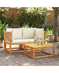 Canapés d'angle de jardin et coussins 2pcs bois massif d'acacia | Mobilier & Déco