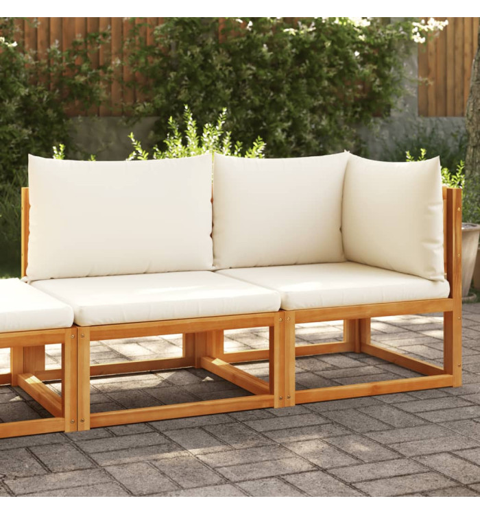 Canapé de jardin avec coussins 2 places bois massif d'acacia | Mobilier & Déco